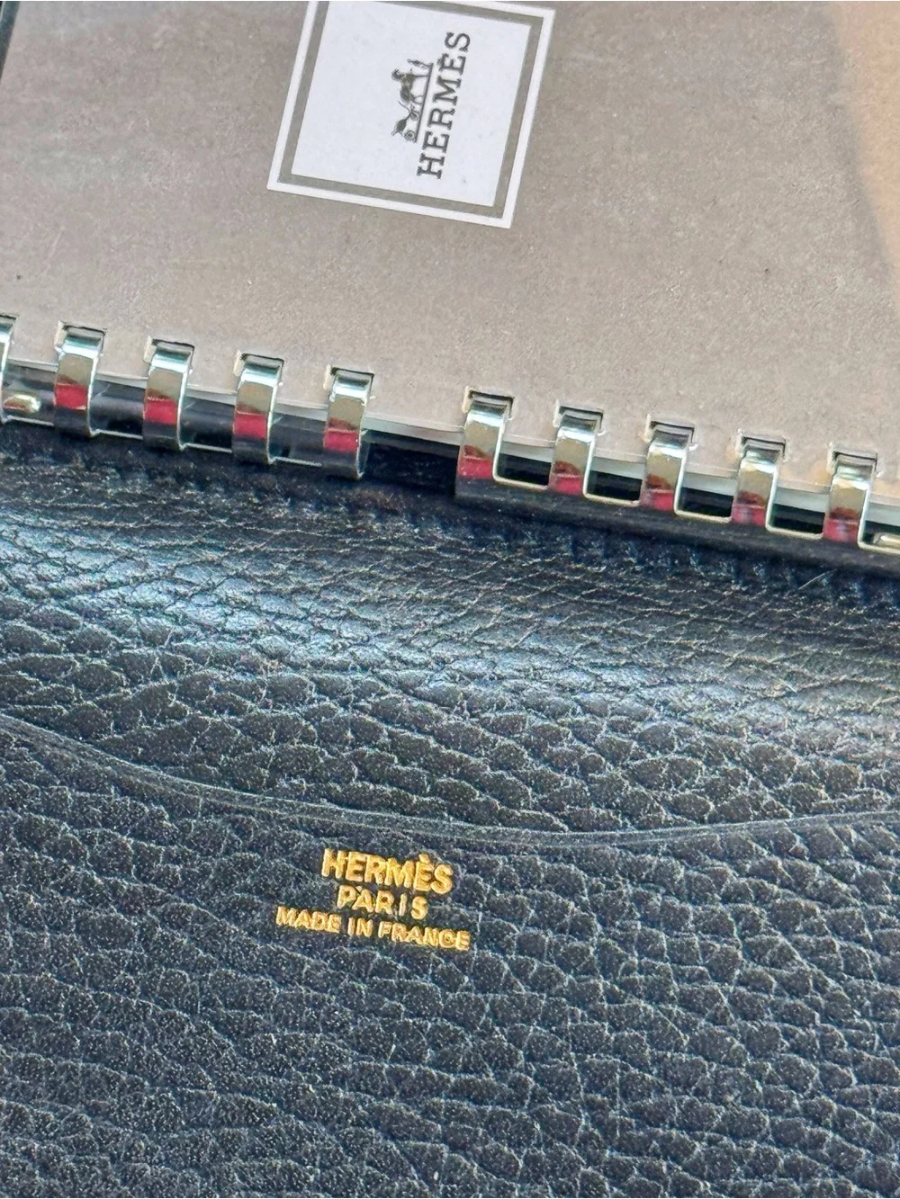 Hermes Black Togo Calfskin Mini Agenda Notebook